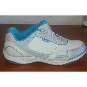 Vionic Women's Shoes Sz.8 White Blue Silver Athletic Walking 1st Ray Tech Sneake